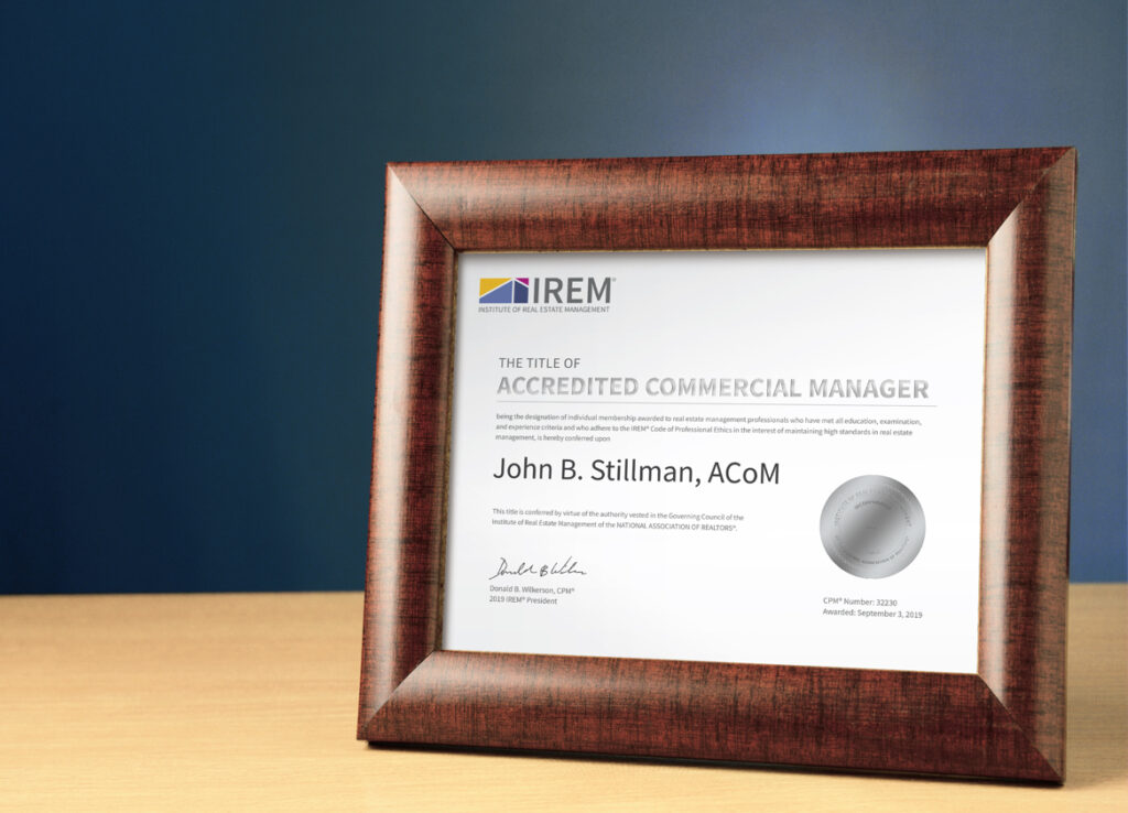 Accredited Commercial Manager Membership Certificate 1024x738